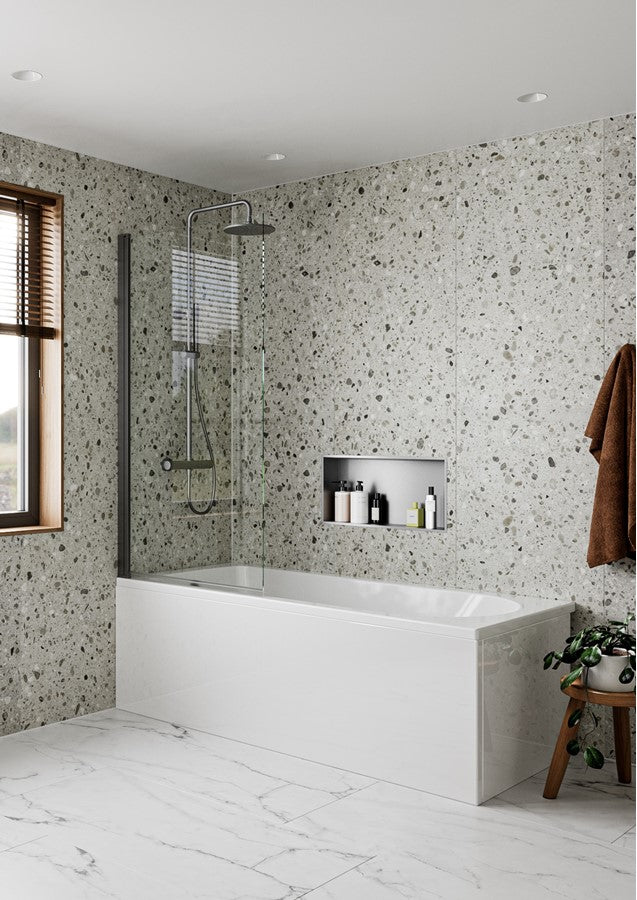 Clear 6 Hinged Bath Screen