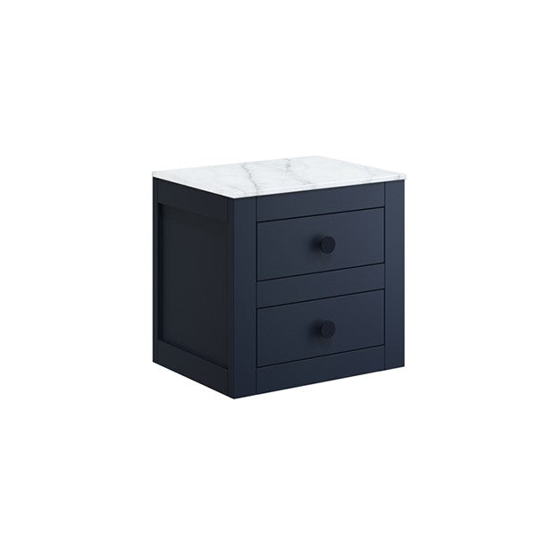 Canvass 485 Double Drawer Unit with Carrara Marble Effect Worktop
