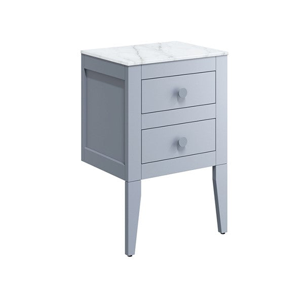 Canvass 485 Double Drawer Unit with Carrara Marble Effect Worktop