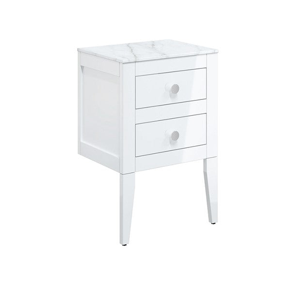 Canvass 485 Double Drawer Unit with Carrara Marble Effect Worktop
