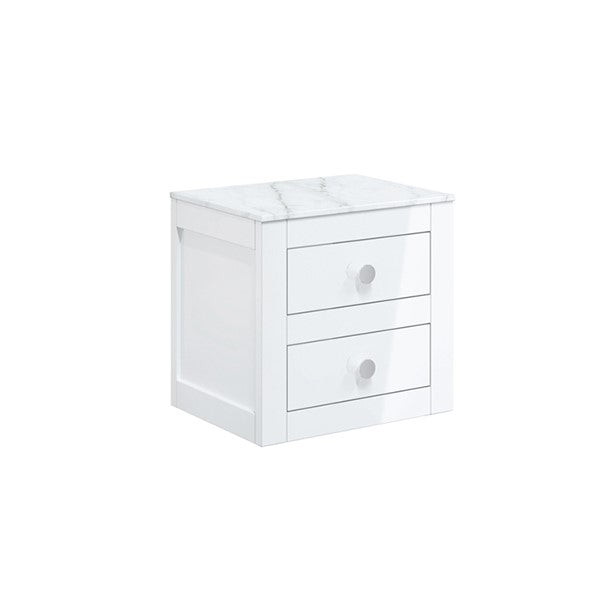 Canvass 485 Double Drawer Unit with Carrara Marble Effect Worktop