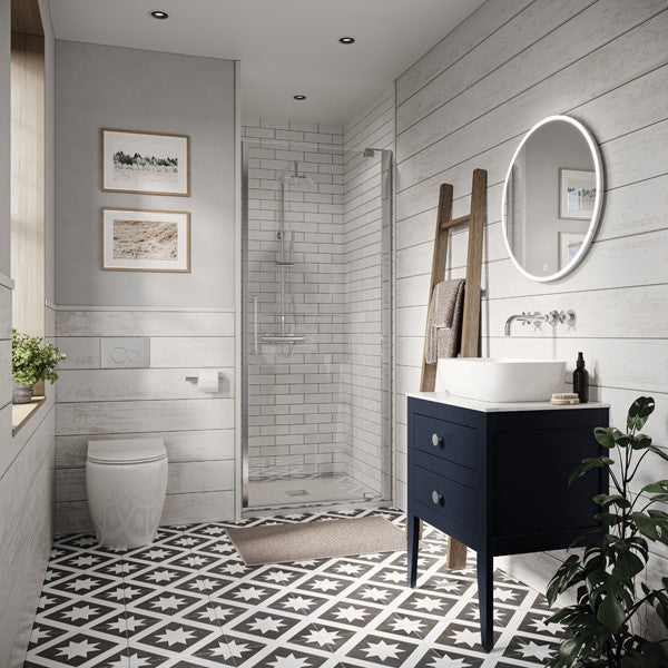 Canvass 600 Double Drawer Unit with Carrara Marble Effect Worktop