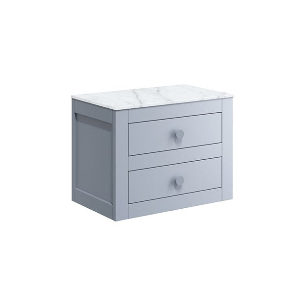 Canvass 600 Double Drawer Unit with Carrara Marble Effect Worktop