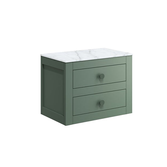 Canvass 600 Double Drawer Unit with Carrara Marble Effect Worktop