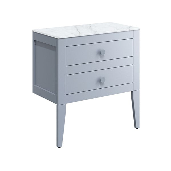 Canvass 700 Double Drawer Unit with Carrara Marble Effect Worktop