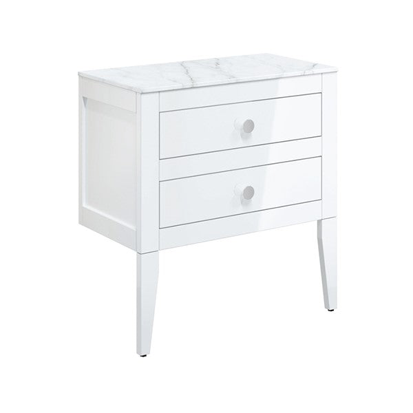 Canvass 700 Double Drawer Unit with Carrara Marble Effect Worktop