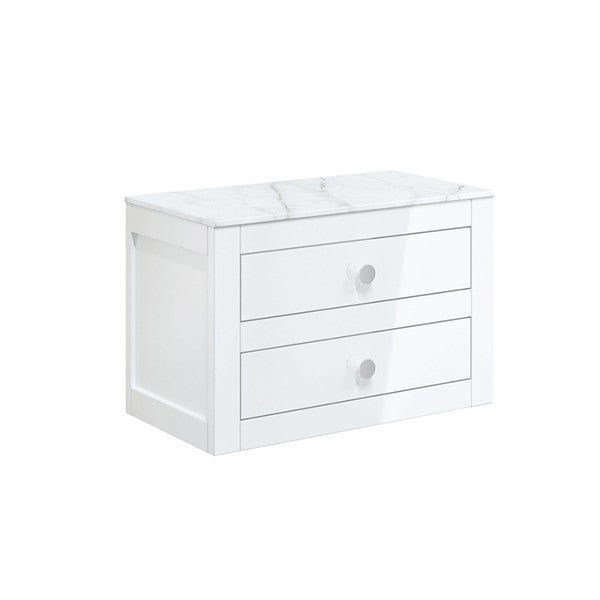 Canvass 700 Double Drawer Unit with Carrara Marble Effect Worktop