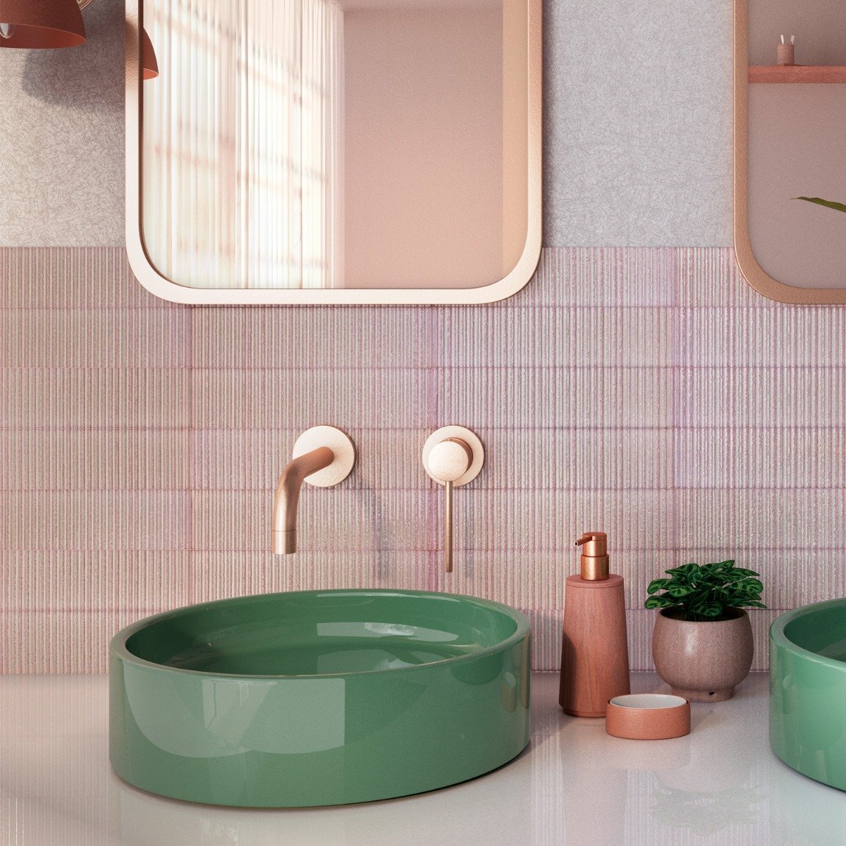 Canillo Pink Gloss Ceramic Brick Tile 300x75mm