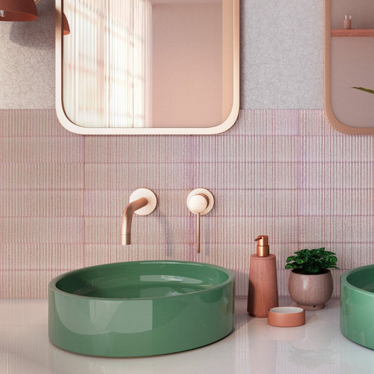 Canillo Pink Gloss Ceramic Brick Tile 300x75mm