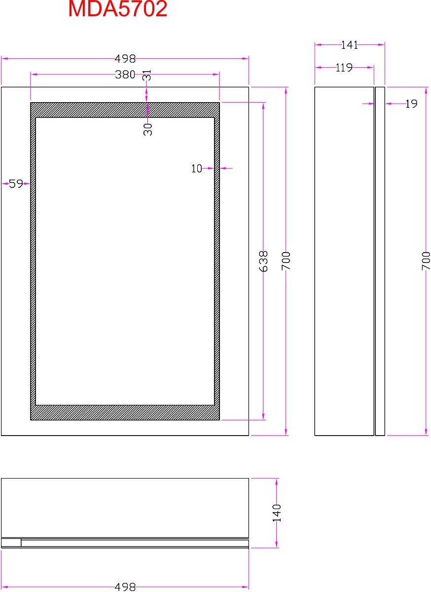Lana LED Single Door Mirrored Wall Cabinet