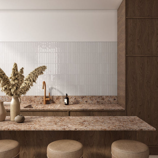 Domingo Blanco Glossy Porcelain Brick Tile 50x250mm