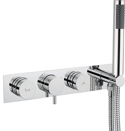 Dial Kai Lever Trim Thermostatic Bath Valve with 2 Way Diverter & Handset 