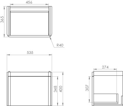 Saneux HYDE 55cm 1 Drawer Wall Mounted Unit - Matte Finish Options Available