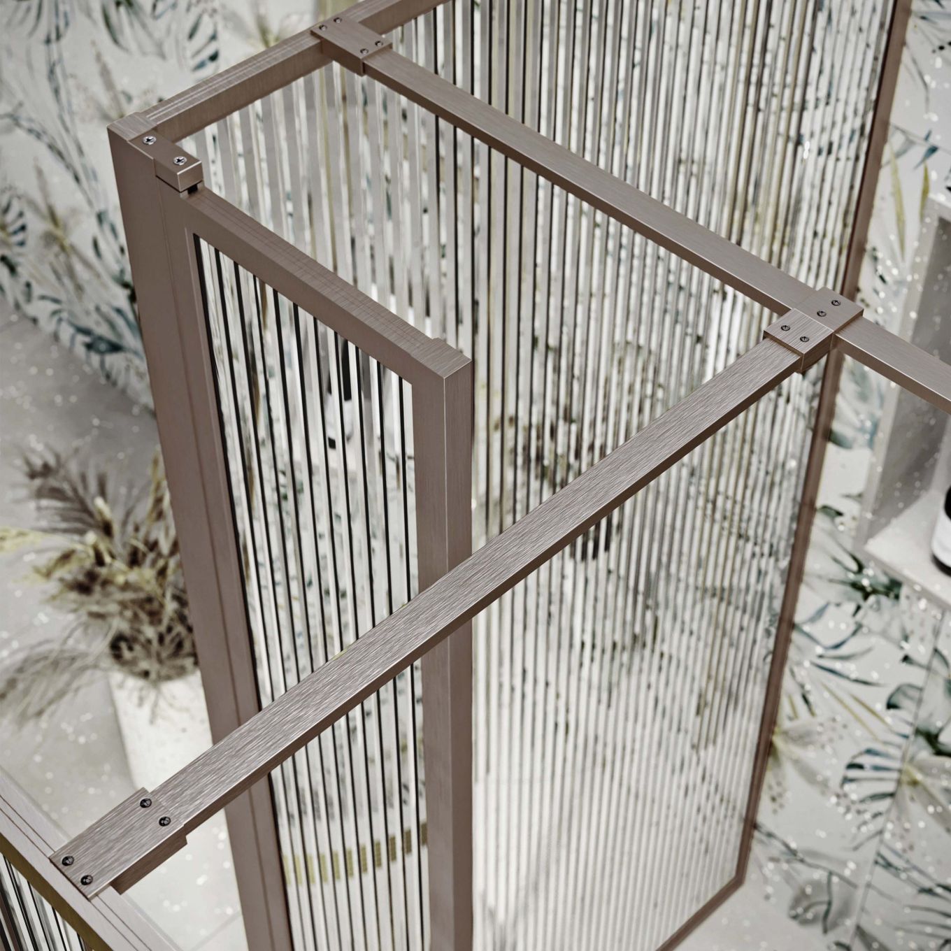 Amien Brushed Nickel Shower Screen T-Junction Support Bar Extension