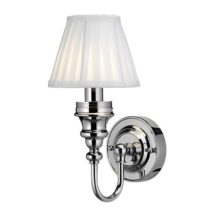 Burlington LED Bathroom Ornate Wall Light & White Fine Pleated Shade