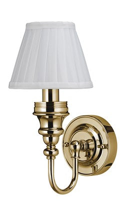 Burlington LED Bathroom Ornate Wall Light & White Fine Pleated Shade
