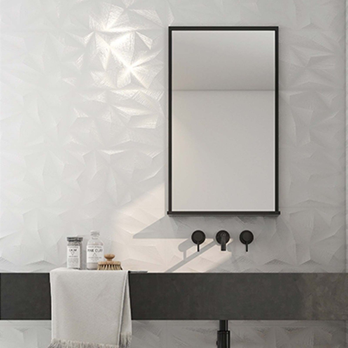 Radical White Decor Gloss Ceramic Tile 300x900mm