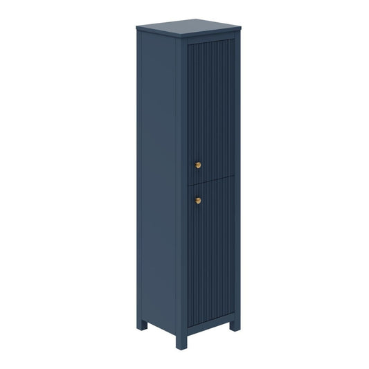 Addison Ribbed Blue Floor Standing Tall Bathroom Cabinet