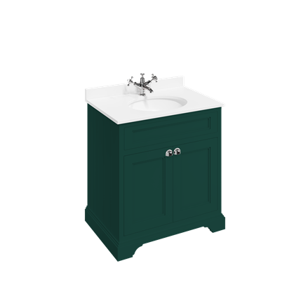 Freestanding 75 Unit with White Worktop, Doors and Integrated White Basin