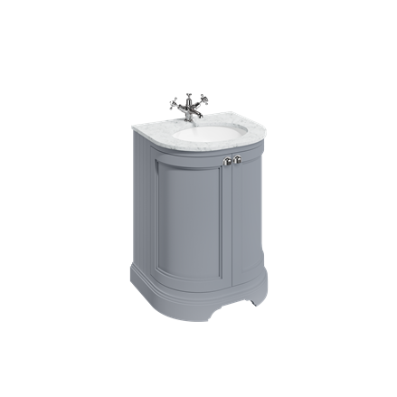 Freestanding 650 Curved Unit with Carrara White Worktop