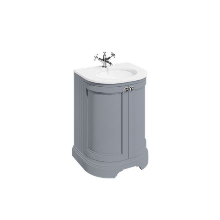 Freestanding 650 Curved Unit with White Worktop