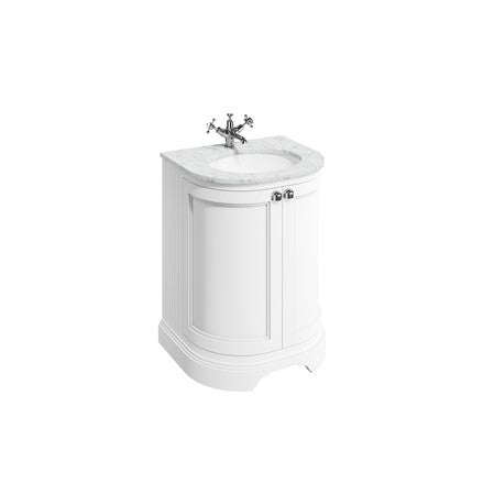 Freestanding 650 Curved Unit with Carrara White Worktop