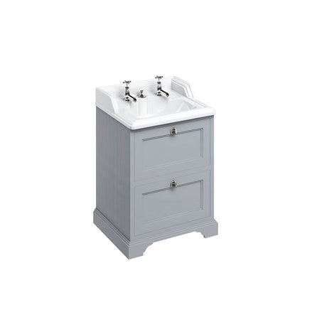 Freestanding 65 Unit with 2 drawers and Classic Invisible Overflow Basin