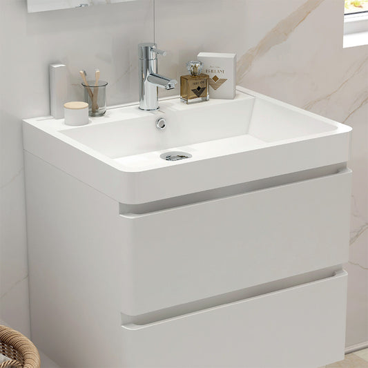 Flite 600x480mm basin with one tap hole