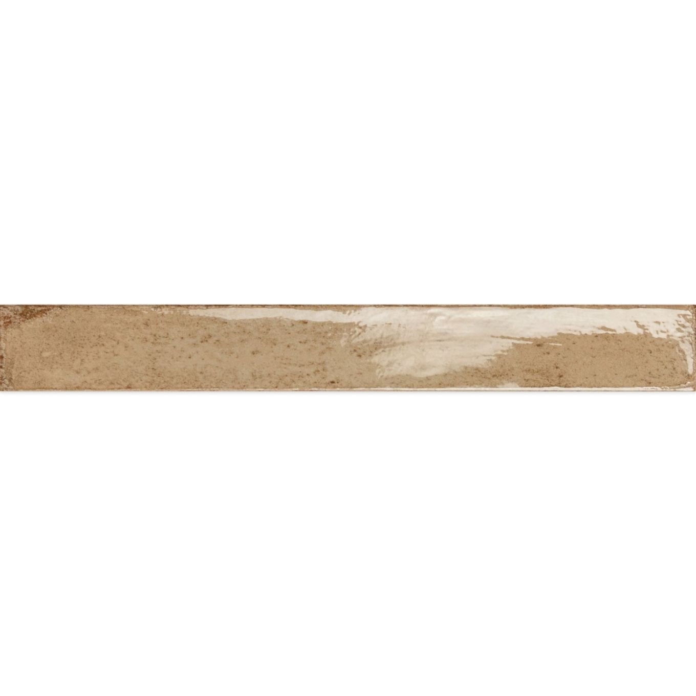 Capri Capuccino Beige Gloss Ceramic Brick Tile 400x50mm