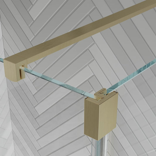 Gallery 10 Glass Corner with Fixed Deflector - Brushed Brass