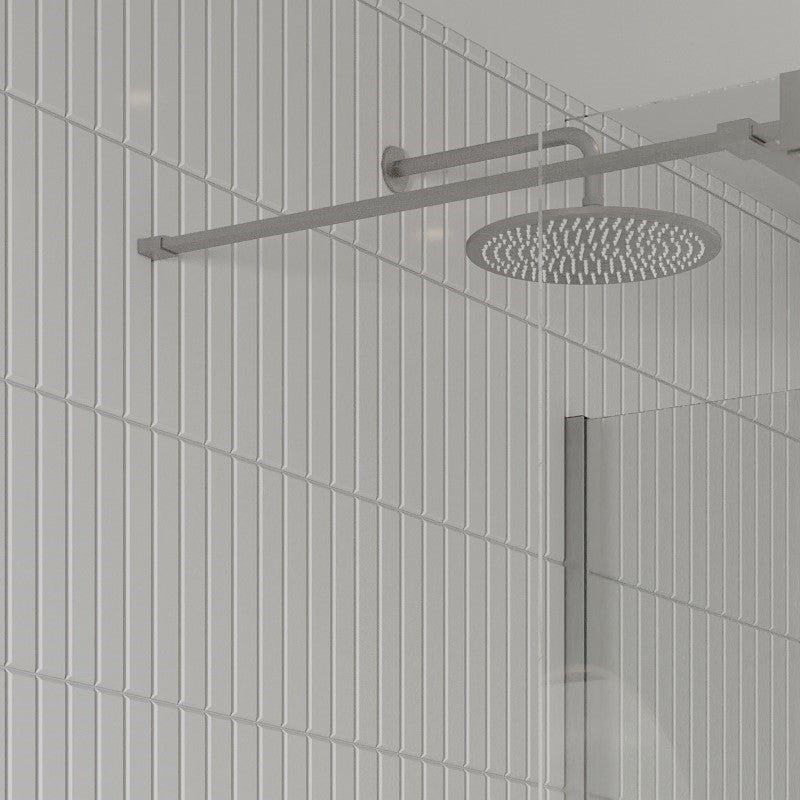 Gallery 10 Glass Corner with Fixed Deflector - Brushed Brass