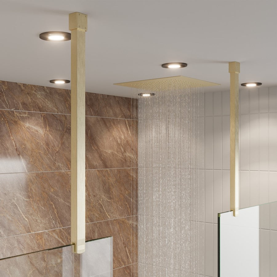Gallery 10 Recess with Double Panel Ceiling Bracing Bar - Brushed Brass x2