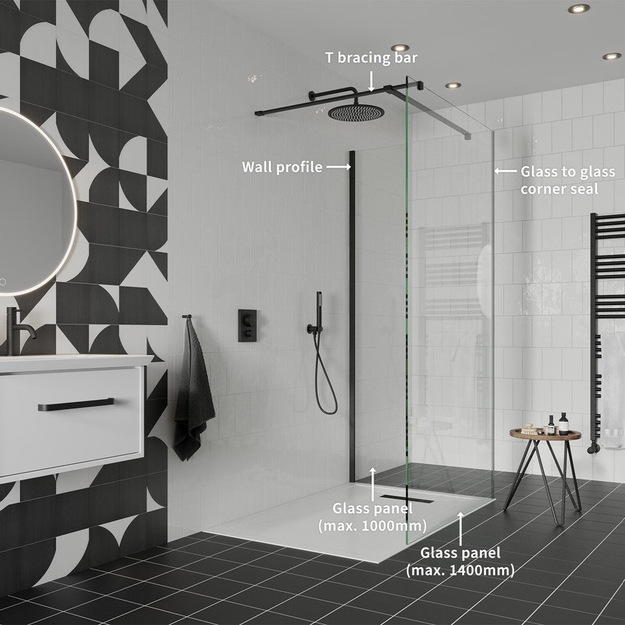 Gallery 10 Glass Corner - Brushed Stainless Steel