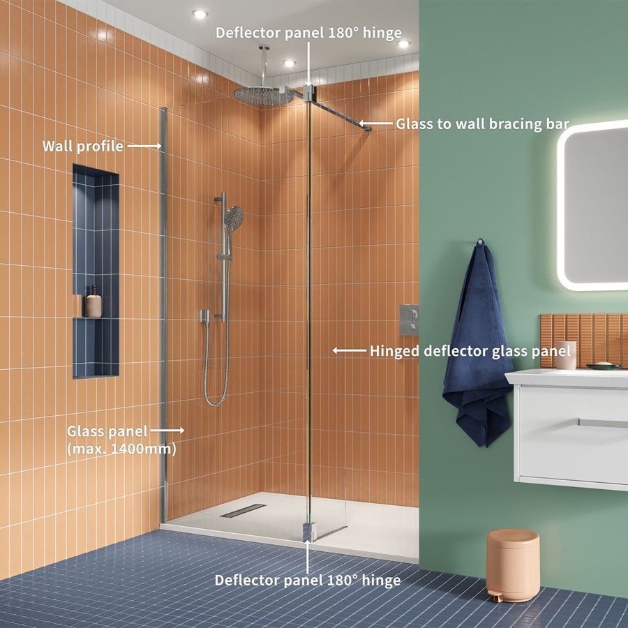 Gallery 10 Recess with Hinged Deflector - Brushed Stainless Steel