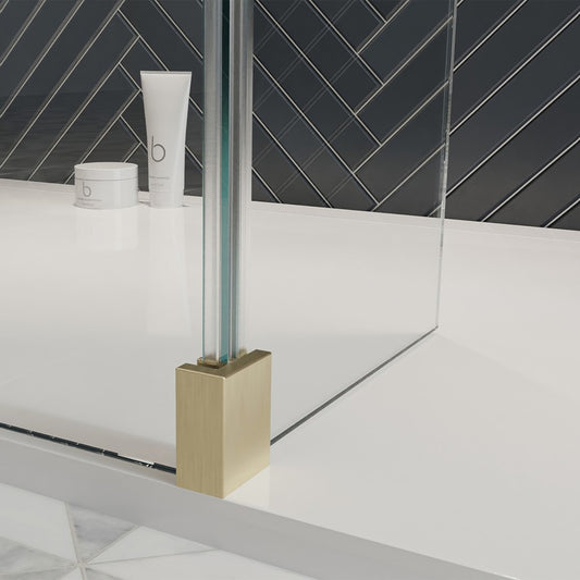 Gallery 10 Recess with Fixed Deflector - Fixed 300mm Deflector Glass, Brushed Brass