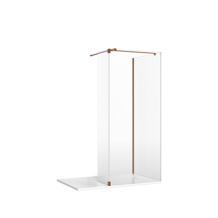 Gallery 10 Glass Corner with Fixed Deflector - Brushed Brass