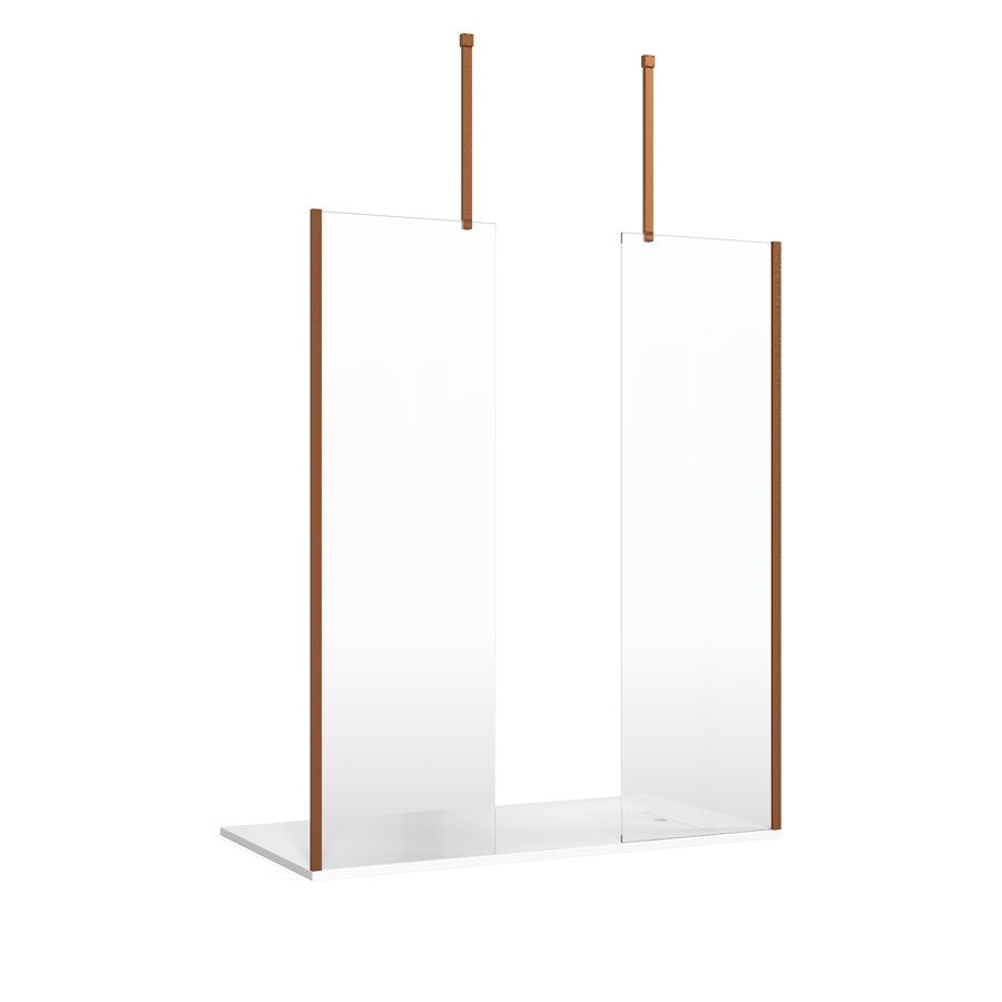 Gallery 10 Recess with Double Panel Ceiling Bracing Bar - Brushed Brass x2