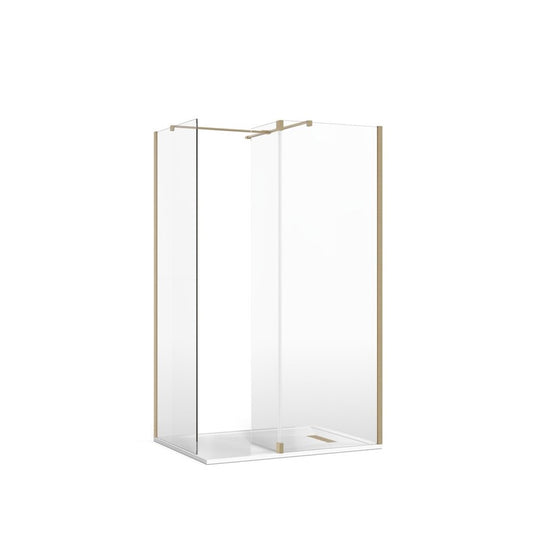 Gallery 8 Corner with Fixed Deflector (T Bracing Bar) - Fixed 300mm Deflector Glass