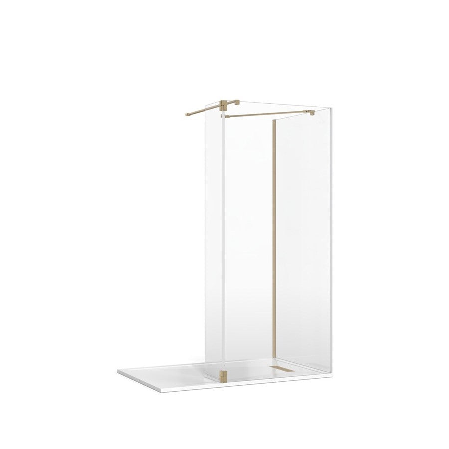 Gallery 8 Glass Corner with Hinged Deflector (Wall/Angled Bracing Bars)
