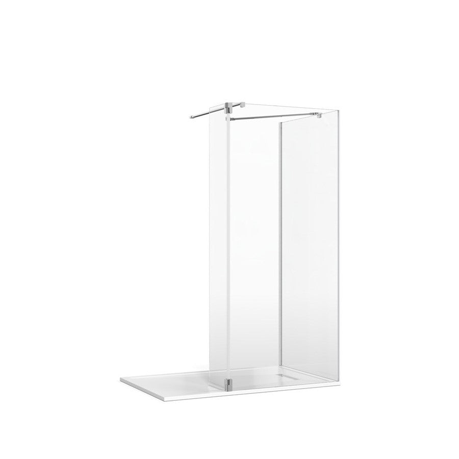 Gallery 8 Glass Corner with Hinged Deflector (Wall/Angled Bracing Bars)