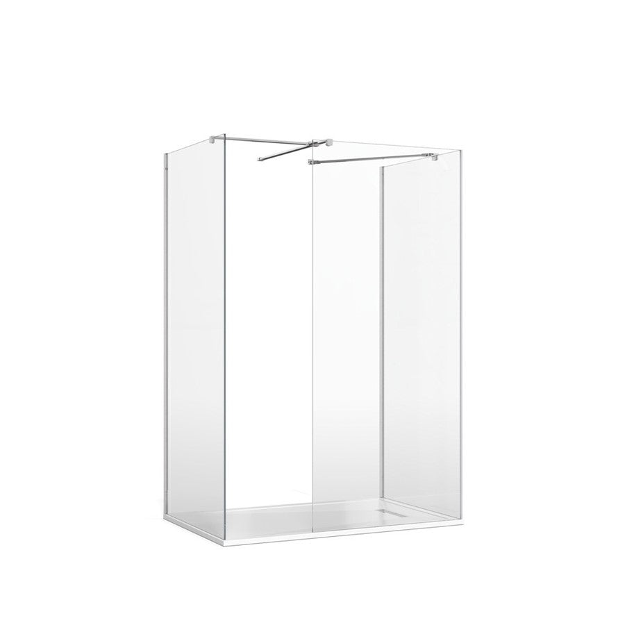 Gallery 8 Three Sided with Angled/T Bracing Bars - 8mm Toughened 255mm Glass Panel