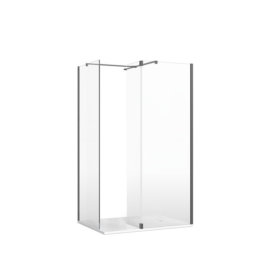 Gallery 8 Corner with Fixed Deflector (T Bracing Bar) - Fixed 300mm Deflector Glass