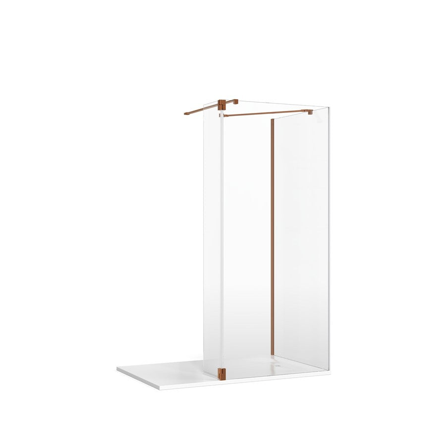 Gallery 8 Glass Corner with Hinged Deflector (Wall/Angled Bracing Bars)