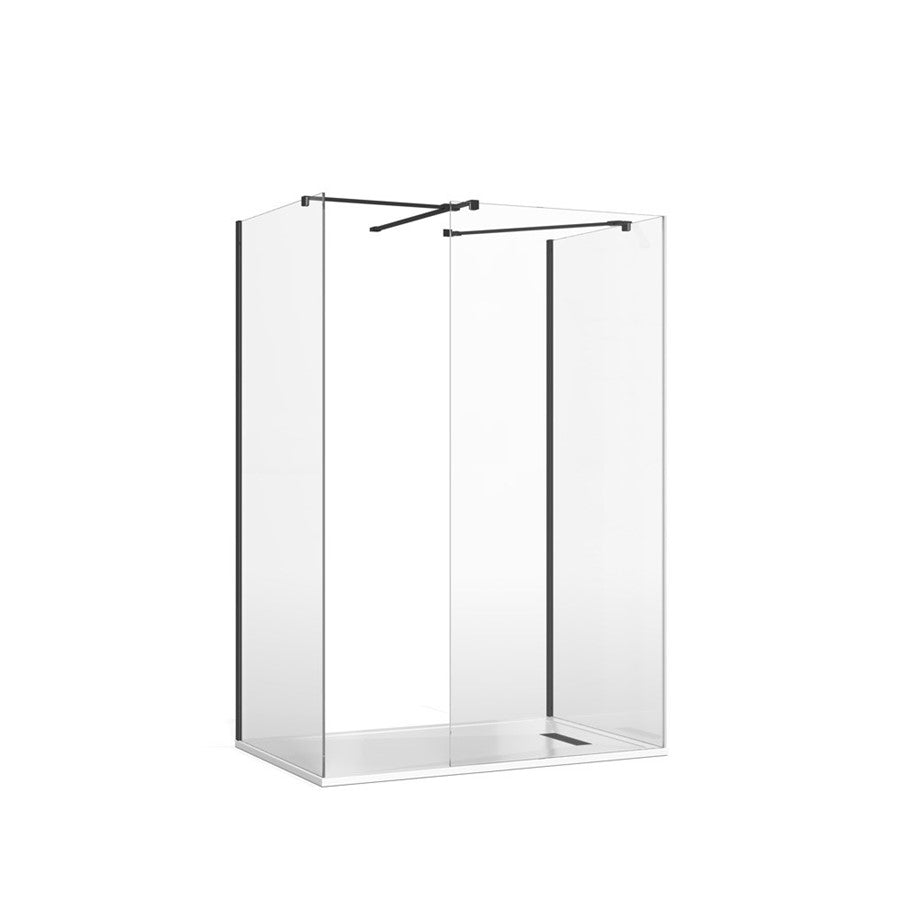 Gallery 8 Three Sided with Angled/T Bracing Bars - 8mm Toughened 255mm Glass Panel