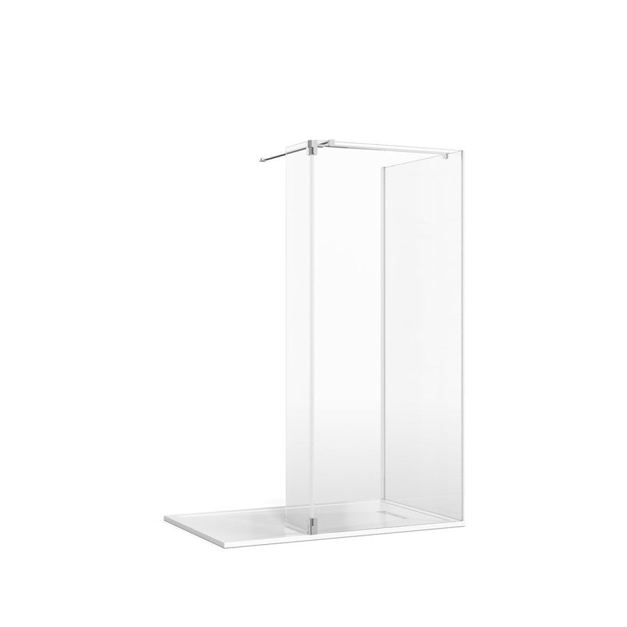 Gallery 8 Glass Corner with Hinged Deflector (T Bracing Bar)