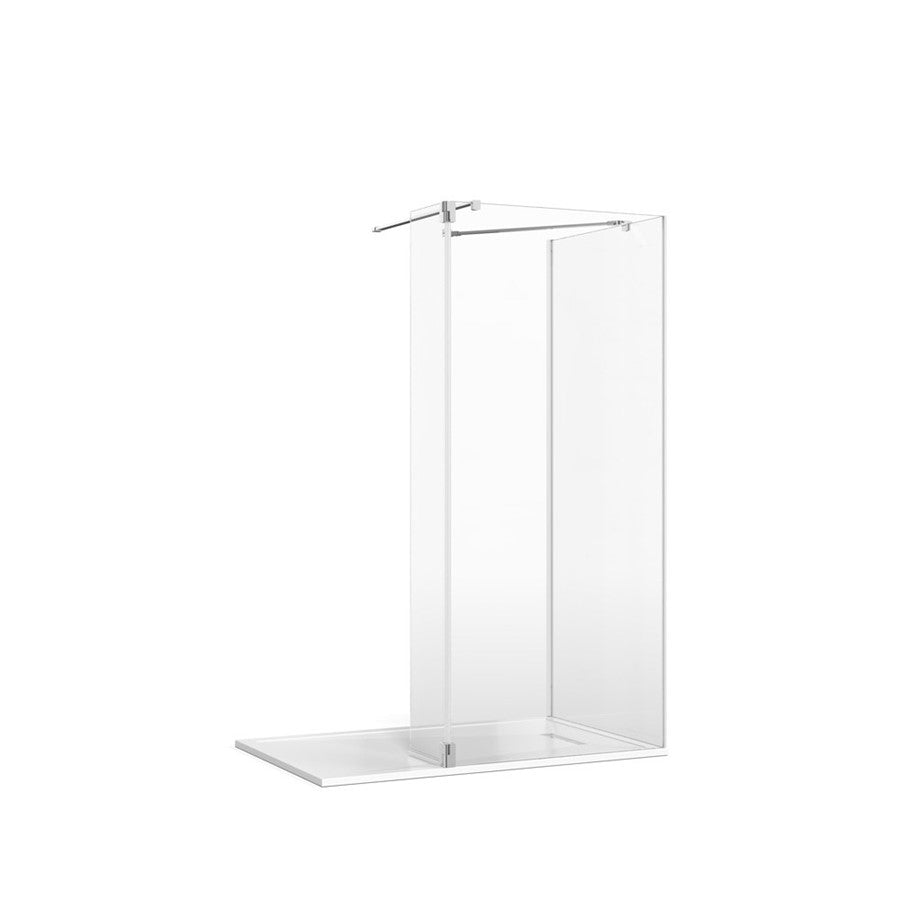Gallery 8 Glass Corner with Hinged Deflector (Wall/Angled Bracing Bars)