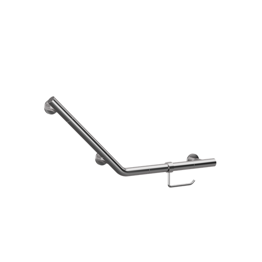 Angled Grab Bar with WC Roll Holder