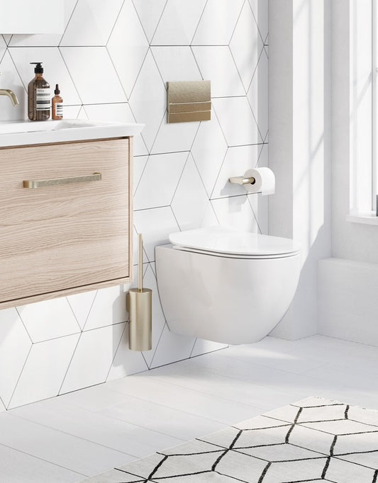 Glide II Matt White Wall Hung Short Projection Rimless Toilet & Soft Close Seat 