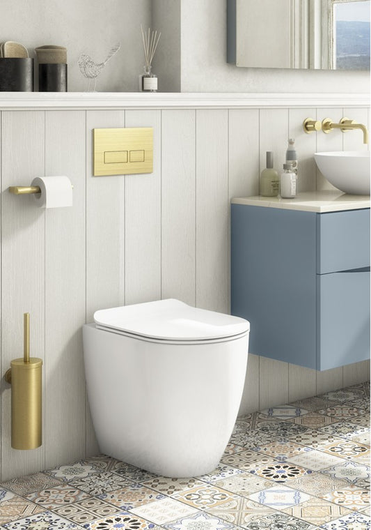 Glide II Matt White Back to Wall Rimless Toilet & Soft Close Seat