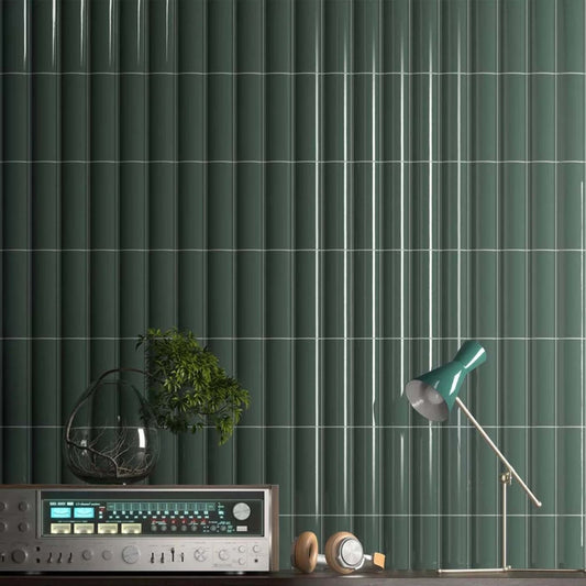 Valencia Out Newport Green Gloss Ceramic Tile 200x65mm